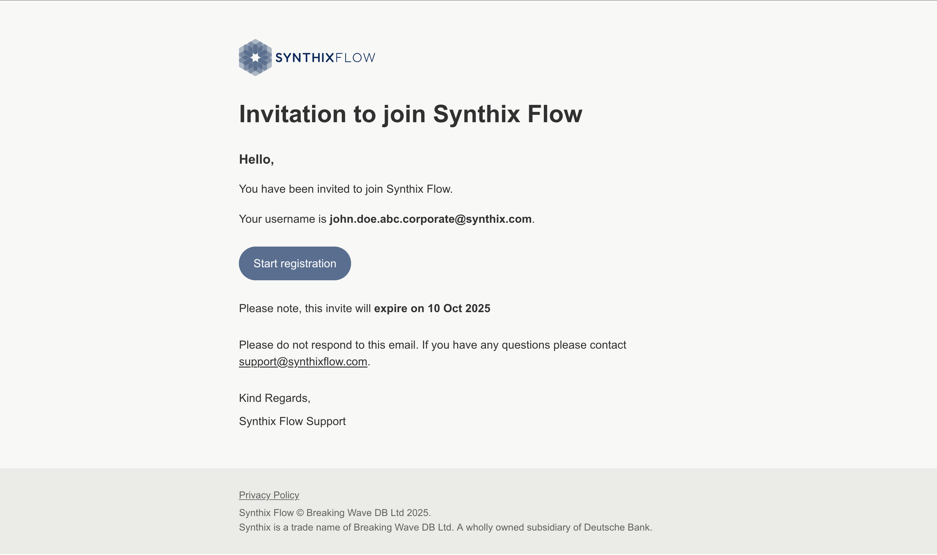 Invitation Email