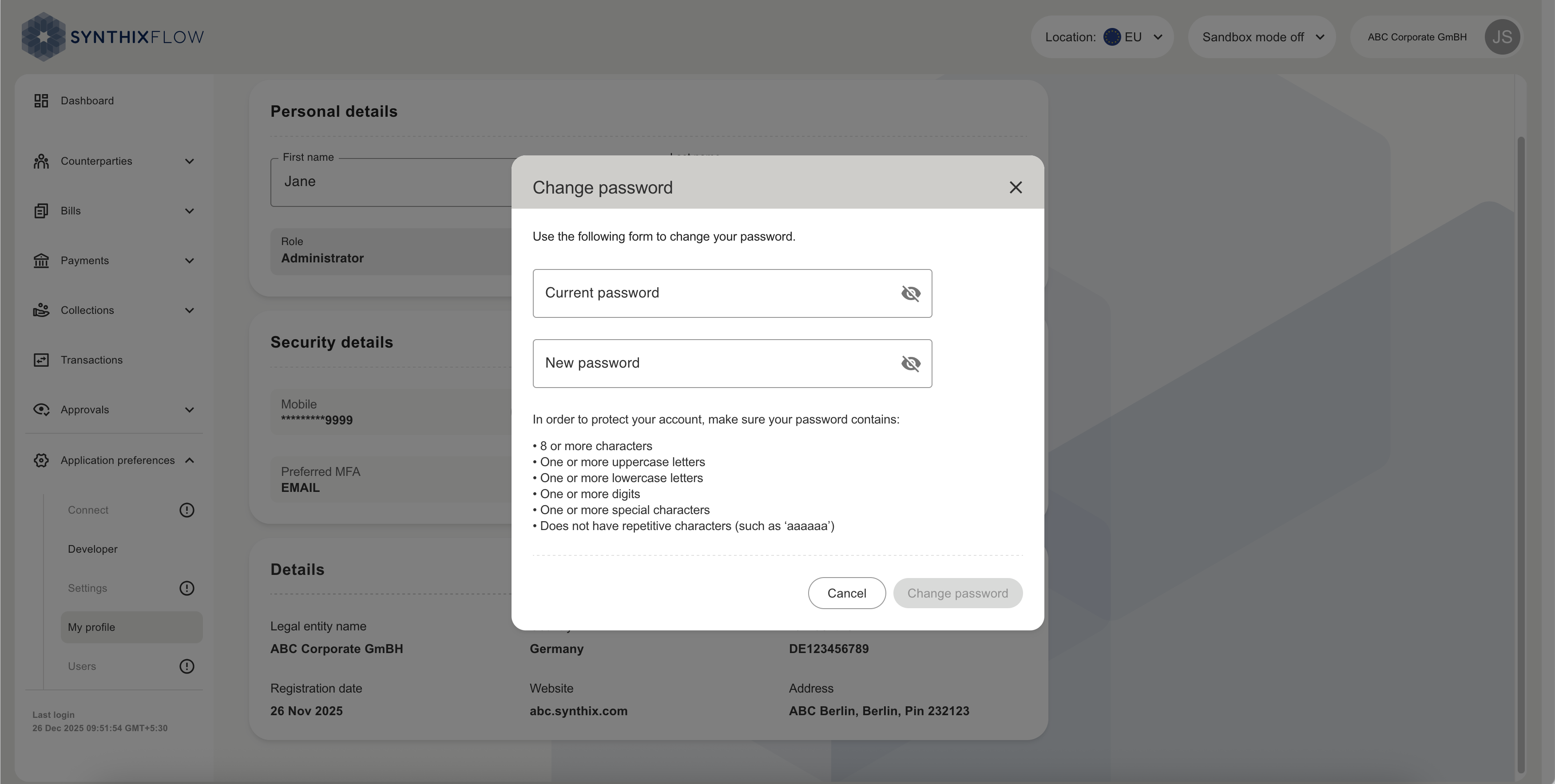 Change Password