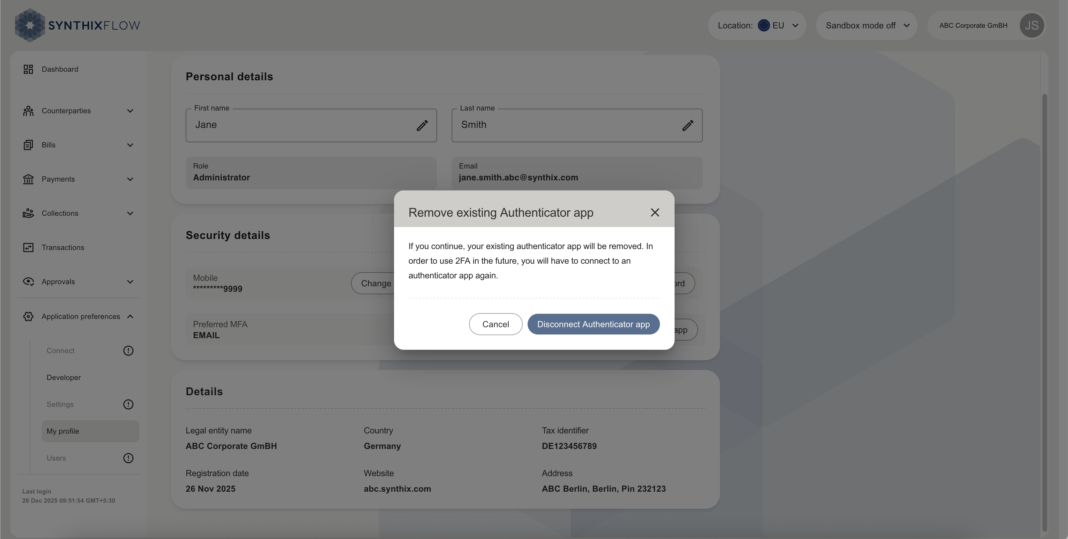 Disconnect Authenticator