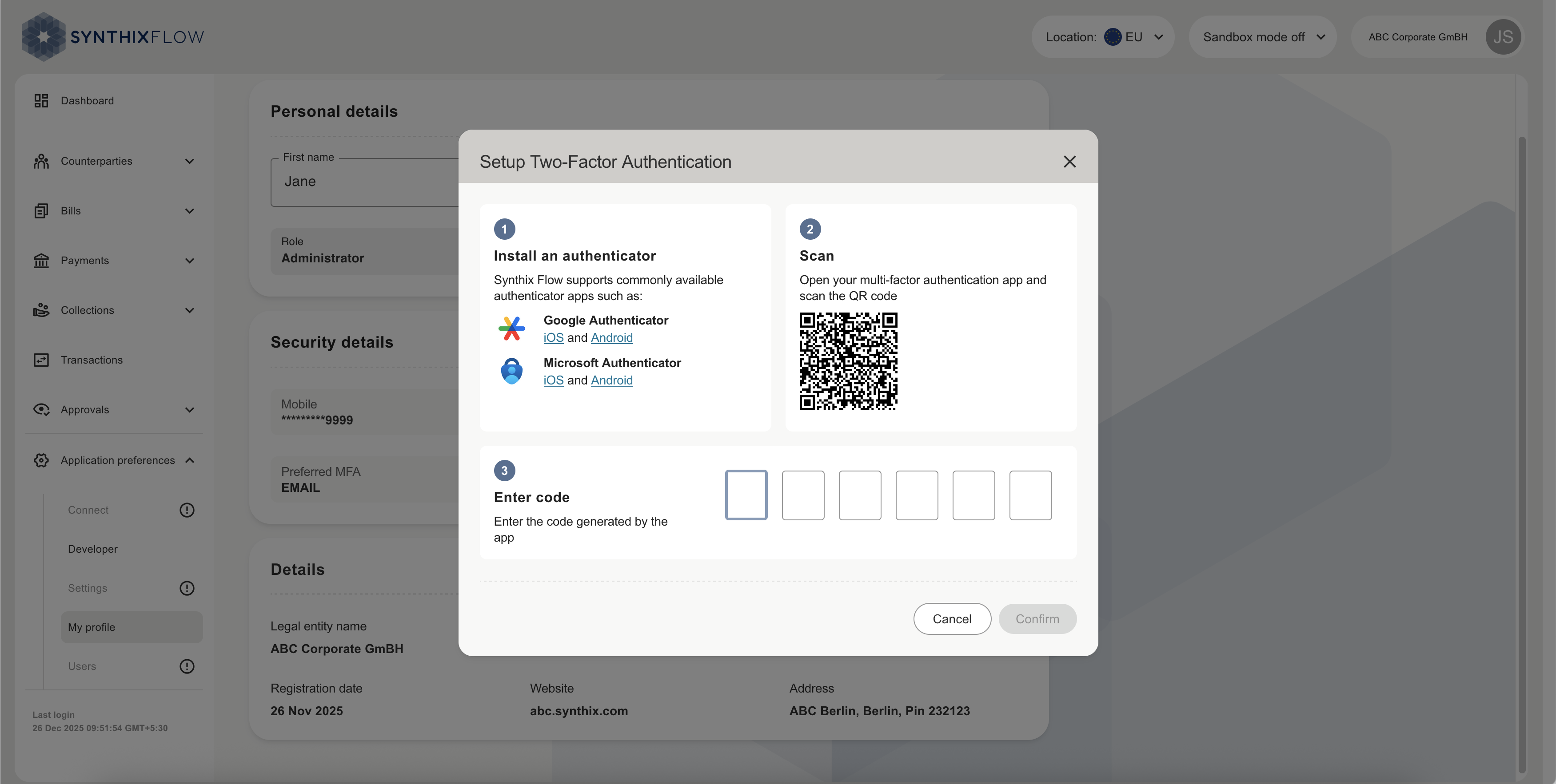 Setup Authenicator