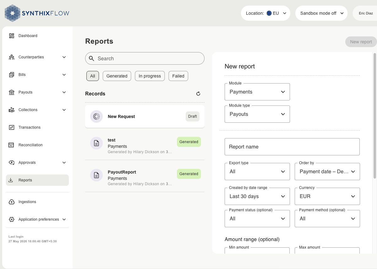 New report form