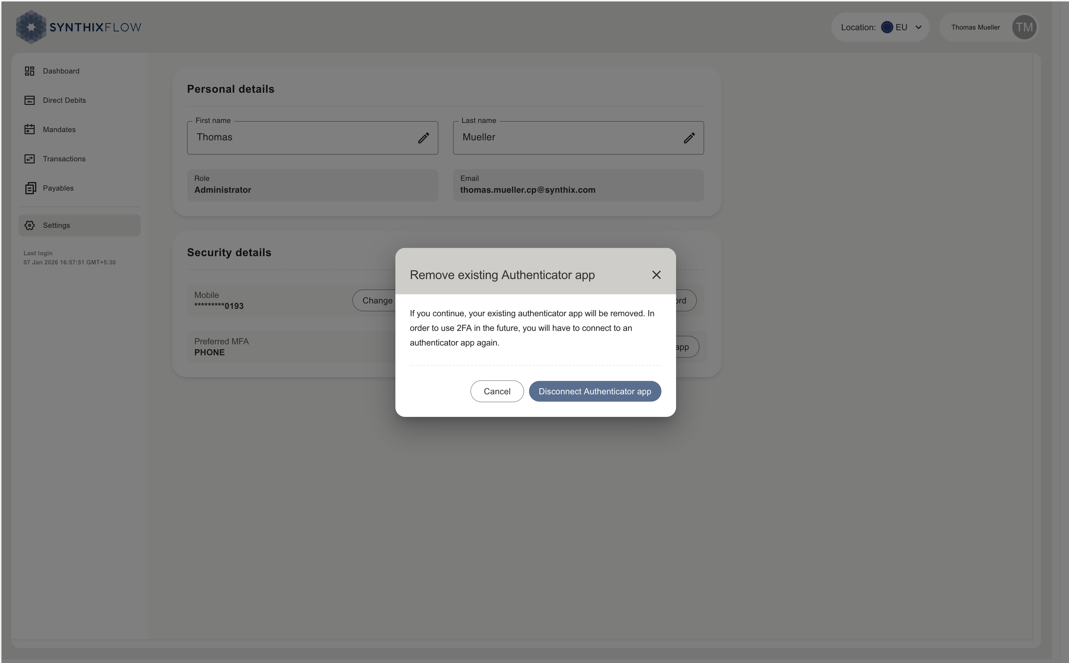 Disconnect Authenticator