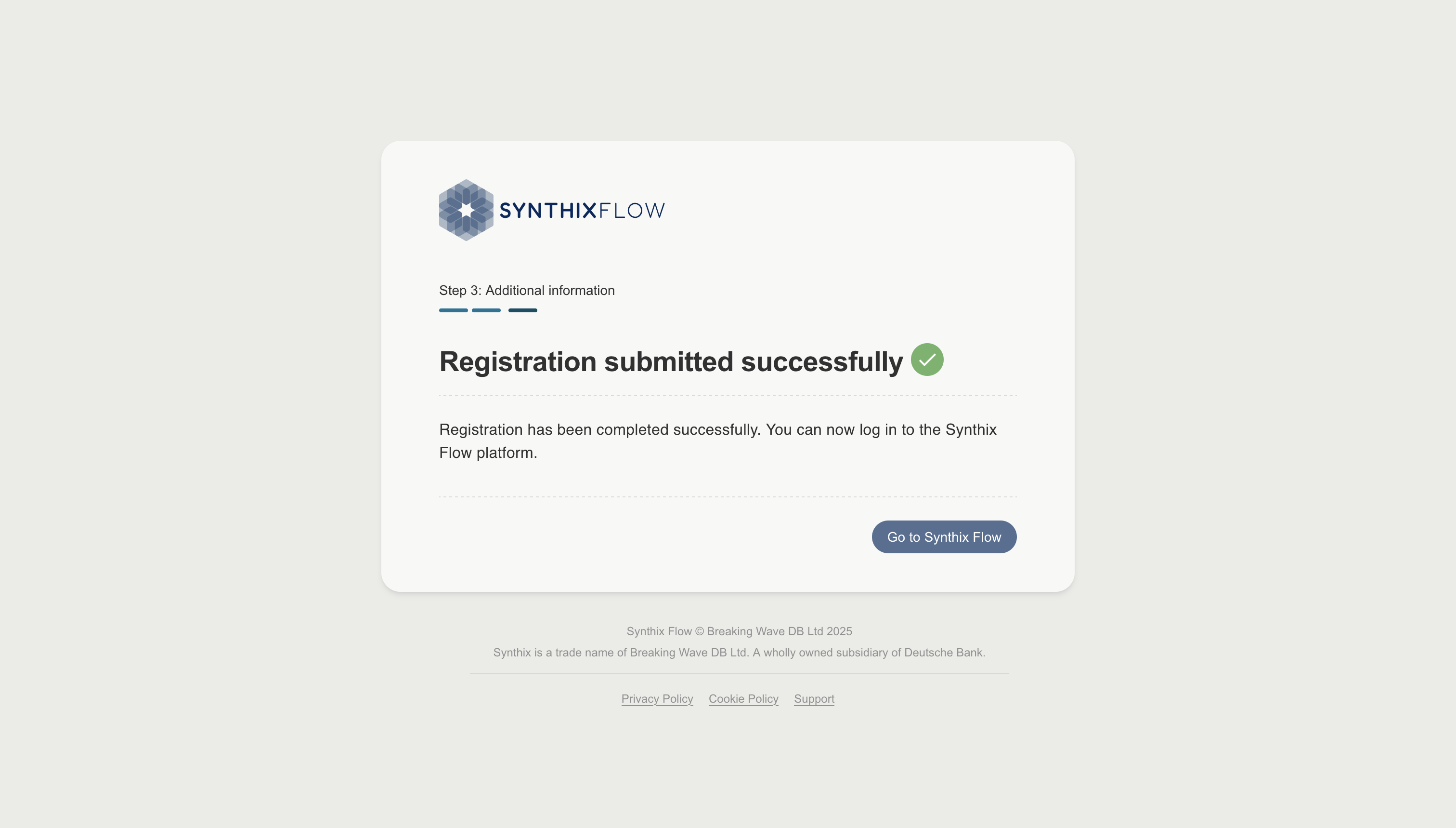 Registration complete